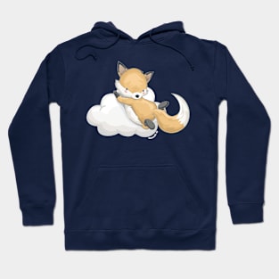 Playing with cloud ! Cute Fox flying with cloud Hoodie